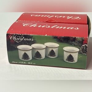 VTG Fine Porcelain Voltives Christmas Tree Set of 4 NBR WL-14 Candle